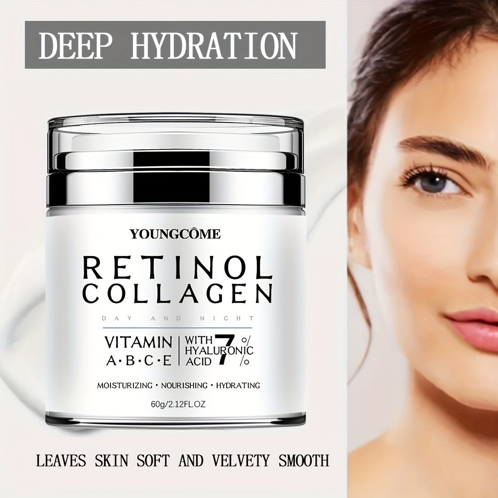 Hidratante Facial YOUNGCOME Retinol y Colágeno 60g, Hipoalergénico, Hidratante, Lift & Firm, con Ácido Hialurónico y Escualano para Todo Tipo de Piel.
