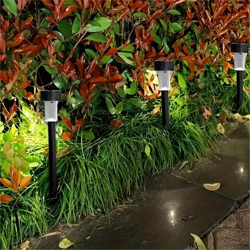 Kit de 10 Lámparas Solares para Jardín, Control Fácil, Inalámbricas, Diseño Semiempotrado, Luz Cálida y Duradera para Patio, Césped y Entrada