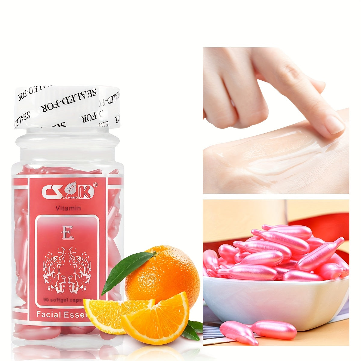 90 Cápsulas de Vitamina E, Hidratantes, Humectantes, Nutritivas para la Piel, Cápsulas de Esencia Facial