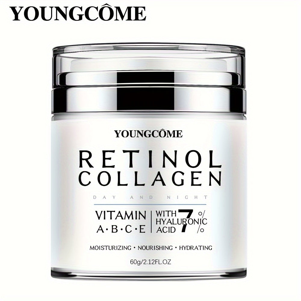 Hidratante Facial YOUNGCOME Retinol y Colágeno 60g, Hipoalergénico, Hidratante, Lift & Firm, con Ácido Hialurónico y Escualano para Todo Tipo de Piel.