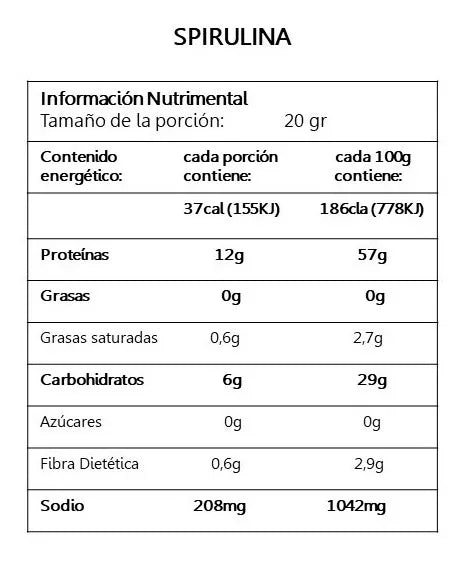 SPIRULINA en polvo 100g