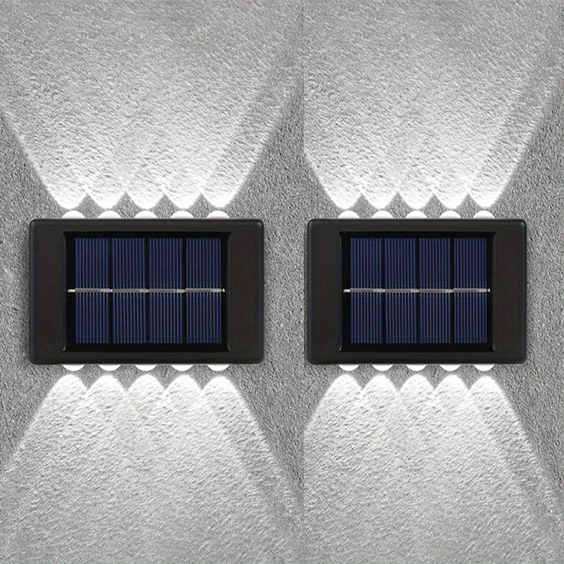 Lámparas Solares de 10 LED para Cerca, Doble Cabezal, Impermeables y Decorativas para Jardín, Patio y Exterior