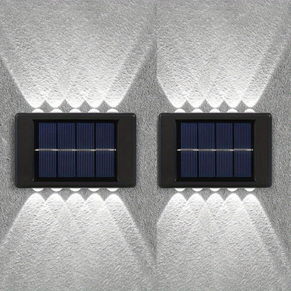 Lámparas Solares de 10 LED para Cerca, Doble Cabezal, Impermeables y Decorativas para Jardín, Patio y Exterior