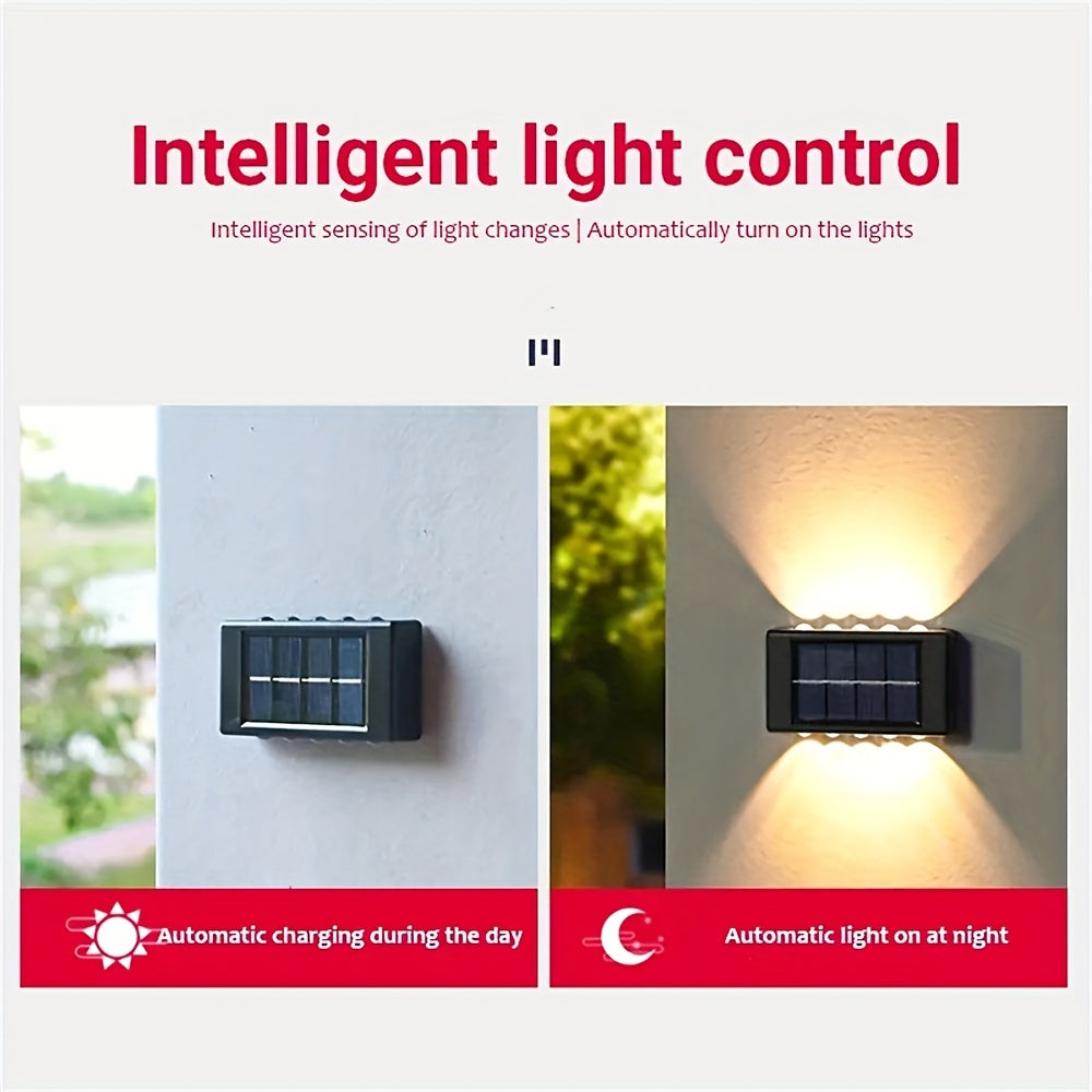 Lámparas Solares de 10 LED para Cerca, Doble Cabezal, Impermeables y Decorativas para Jardín, Patio y Exterior