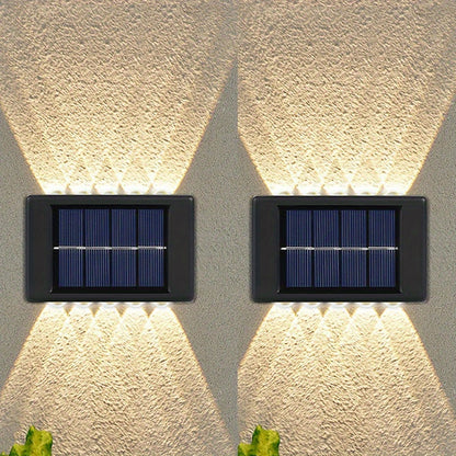 Lámparas Solares de 10 LED para Cerca, Doble Cabezal, Impermeables y Decorativas para Jardín, Patio y Exterior