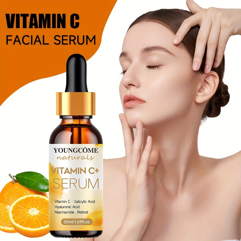Sérum Facial de Vitamina C y Retinol - Esencia Hidratante con Ácido Hialurónico, Cúrcuma y Aloe Vera para Todo Tipo de Piel, Sin Fragancia, 30ml/50ml