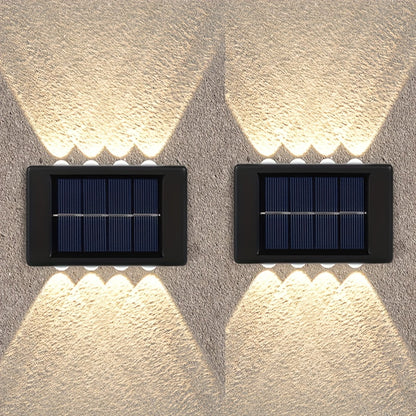 Lámparas Solares de 10 LED para Cerca, Doble Cabezal, Impermeables y Decorativas para Jardín, Patio y Exterior