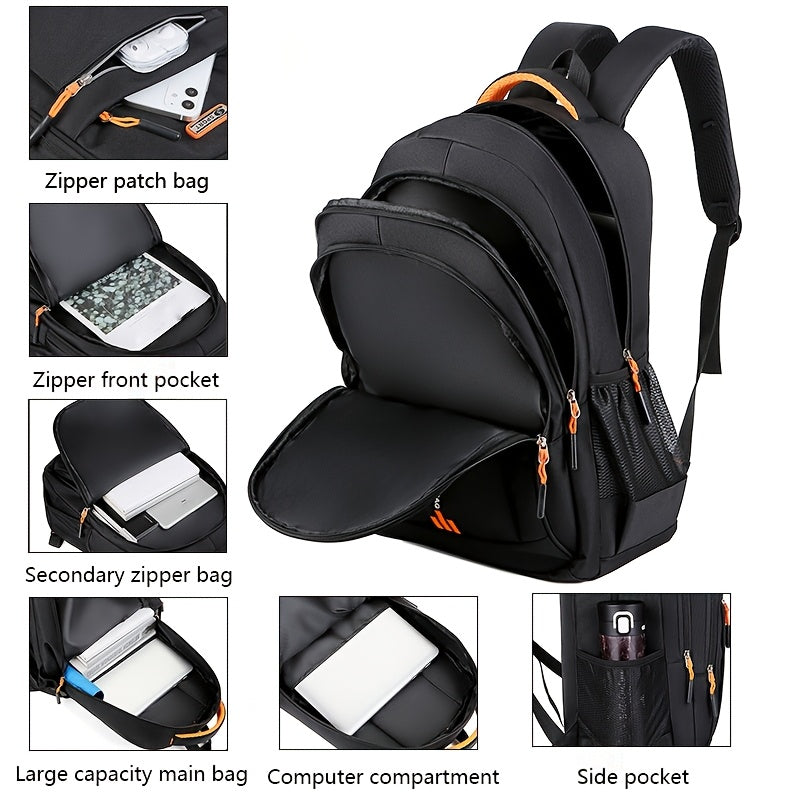 Mochila de Nylon Duradera, Gran Capacidad con Compartimento para Laptop, Ideal para Viajes Cortos y el Día a Día