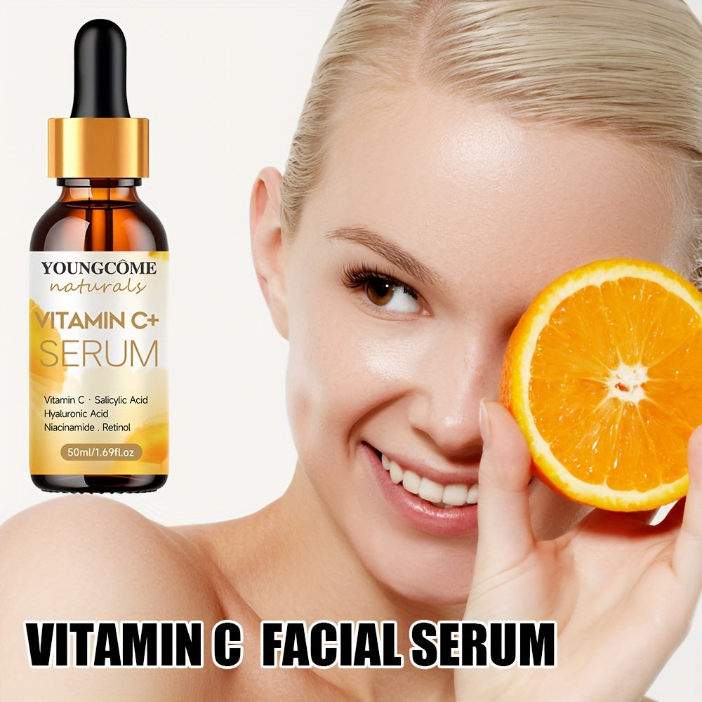 Sérum Facial de Vitamina C y Retinol - Esencia Hidratante con Ácido Hialurónico, Cúrcuma y Aloe Vera para Todo Tipo de Piel, Sin Fragancia, 30ml/50ml