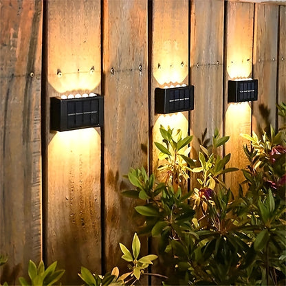 Lámparas Solares de 10 LED para Cerca, Doble Cabezal, Impermeables y Decorativas para Jardín, Patio y Exterior