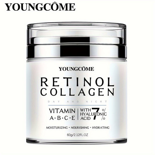 Hidratante Facial YOUNGCOME Retinol y Colágeno 60g, Hipoalergénico, Hidratante, Lift & Firm, con Ácido Hialurónico y Escualano para Todo Tipo de Piel.